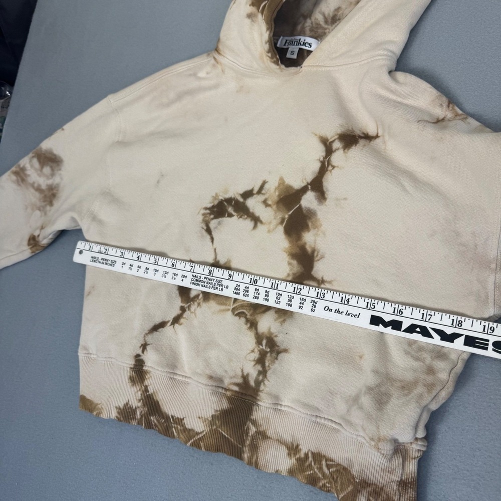 Frankies‎ Bikinis Sweatsuit Set Sz S Tie Dye Cropped Hoodie Joggers Tan Brown - Picture 6 of 16
